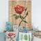 Designart - Vintage Red Rose Flower II - Traditional Print on Natural Pine Wood